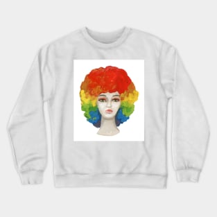 Rainbow wig 70-s vibes Crewneck Sweatshirt